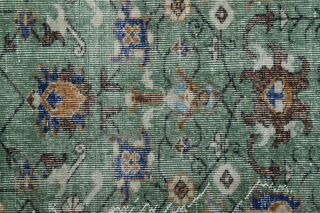 Green Vintage Floral Rug - Thumbnail