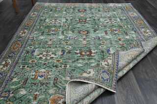 Green Vintage Floral Rug - Thumbnail