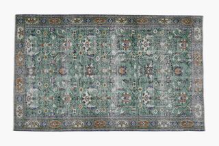 Green Vintage Floral Rug - Thumbnail