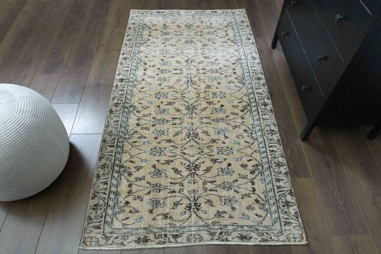 Yellow Floral Accent Rug