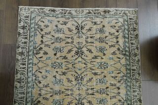 Yellow Floral Accent Rug - Thumbnail