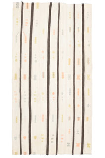 Striped Beige Runner Rug - Thumbnail