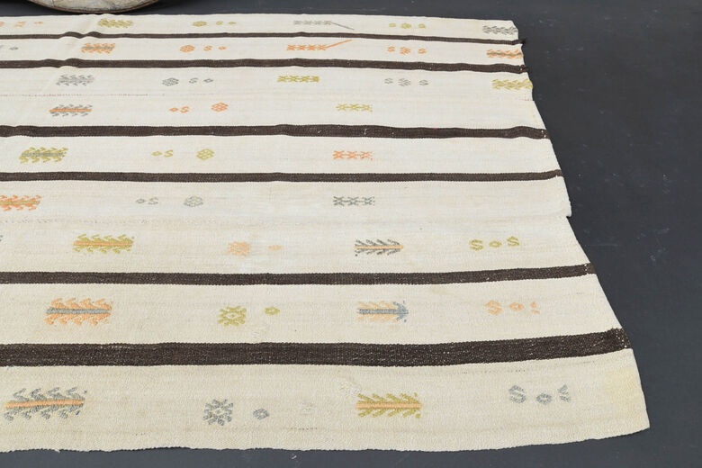 Striped Beige Runner Rug