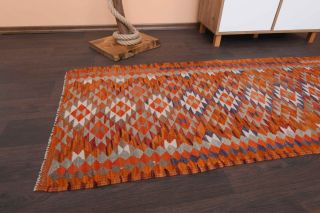 Geometric Patterns - Oushak Runner Rug - Thumbnail