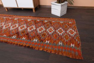 Geometric Patterns - Oushak Runner Rug - Thumbnail