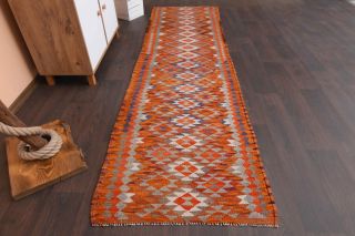 Geometric Patterns - Oushak Runner Rug - Thumbnail