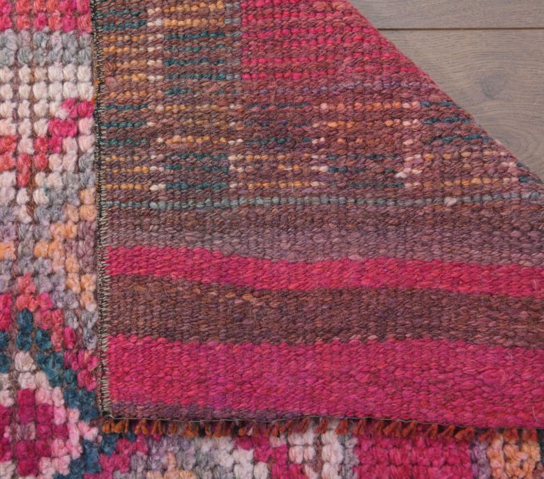 Hand-Knotted Pink Vintage Runner