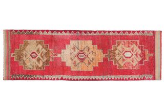 Hand-Knotted Vintage Runner Rug - Thumbnail