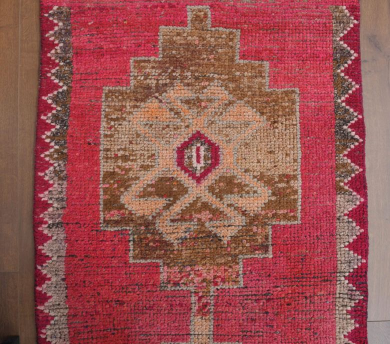 Hand-Knotted Vintage Runner Rug