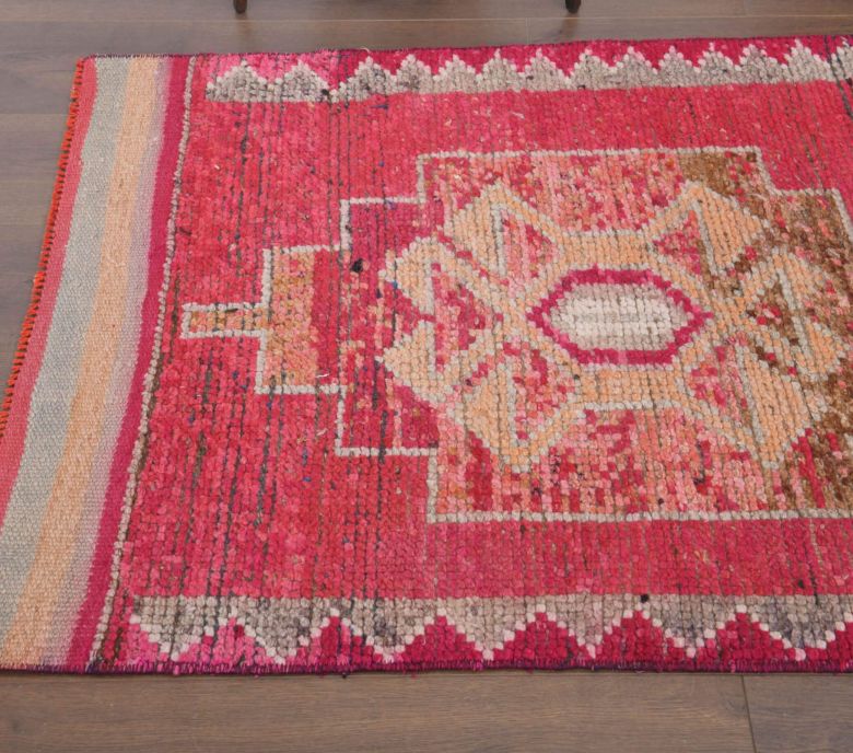 Hand-Knotted Vintage Runner Rug