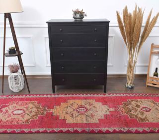 Hand-Knotted Vintage Runner Rug - Thumbnail