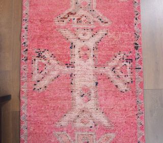 Pink Vintage Runner Rug - Thumbnail