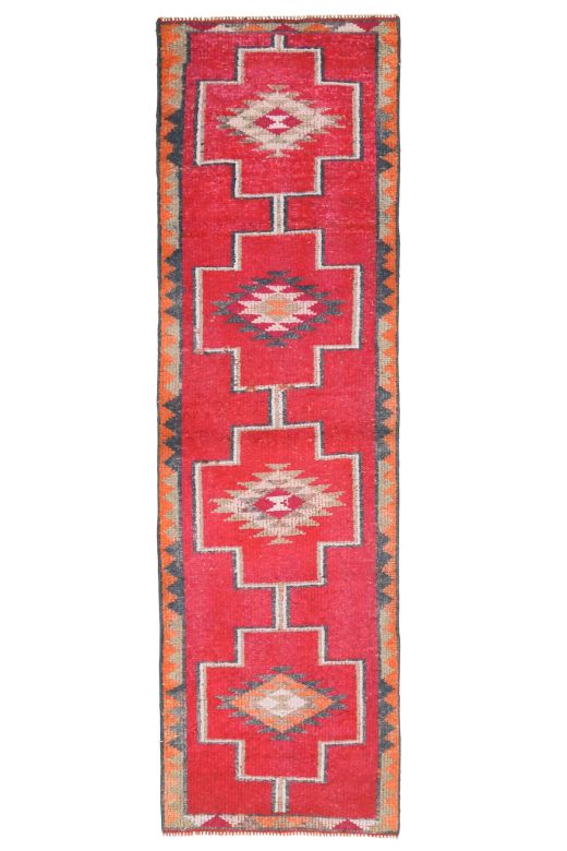 Pink Vintage Turkish Runner Rug