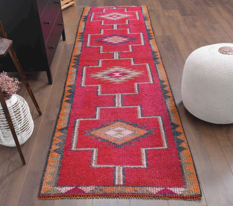 Pink Vintage Turkish Runner Rug