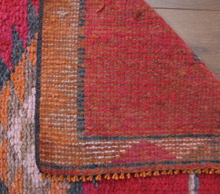 Pink Vintage Turkish Runner Rug - Thumbnail