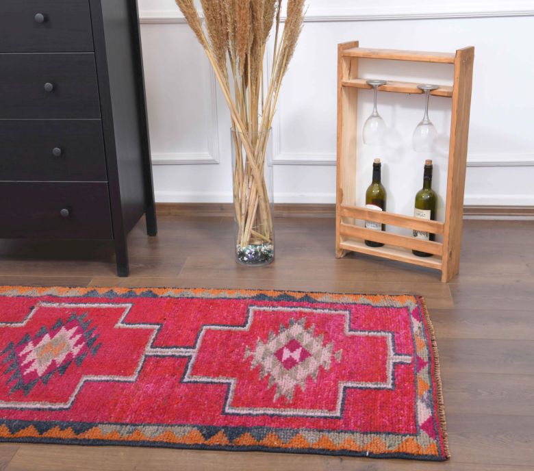 Pink Vintage Turkish Runner Rug