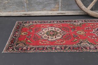 Oriental Vintage Oushak Runner Rug - Thumbnail