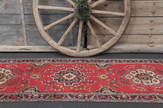 Oriental Vintage Oushak Runner Rug - Thumbnail