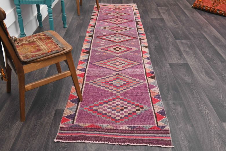 Purple Vintage Oushak Runner Rug