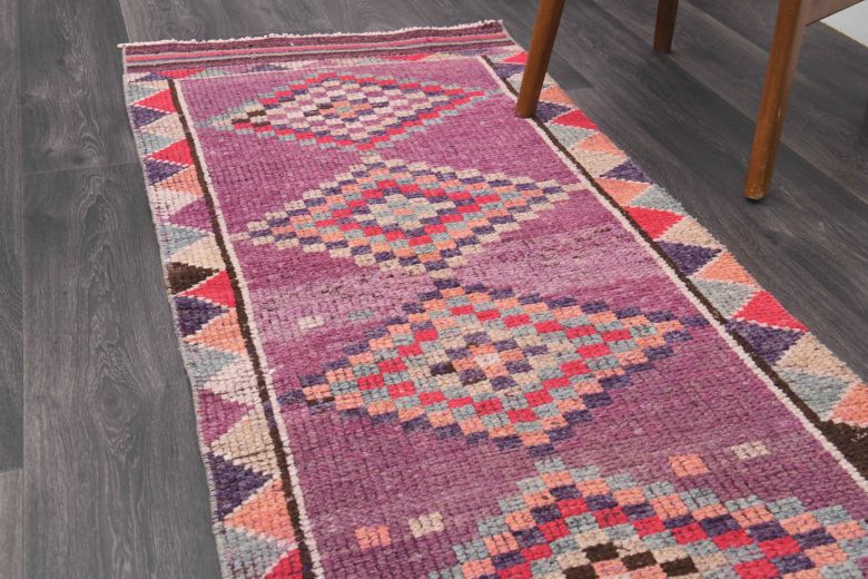 Purple Vintage Oushak Runner Rug