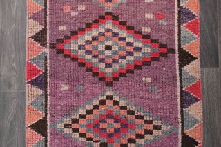 Purple Vintage Oushak Runner Rug - Thumbnail