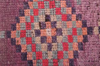 Purple Vintage Oushak Runner Rug - Thumbnail