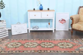 3x9 Turkish Vintage Runner Rug - Thumbnail