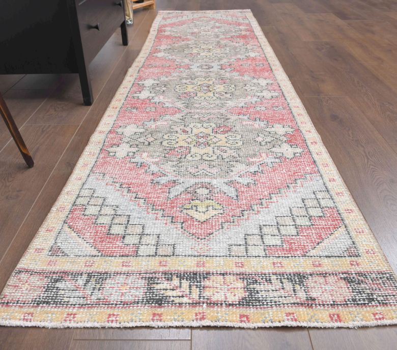 Faded Red Vintage Runner Rug