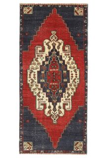 Oriental Vintage Rug - Blue & Red - Thumbnail