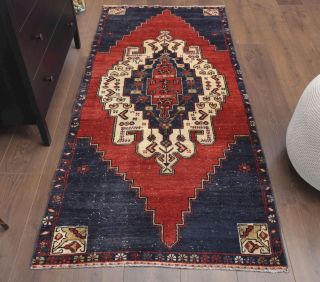 Oriental Vintage Rug - Blue & Red - Thumbnail