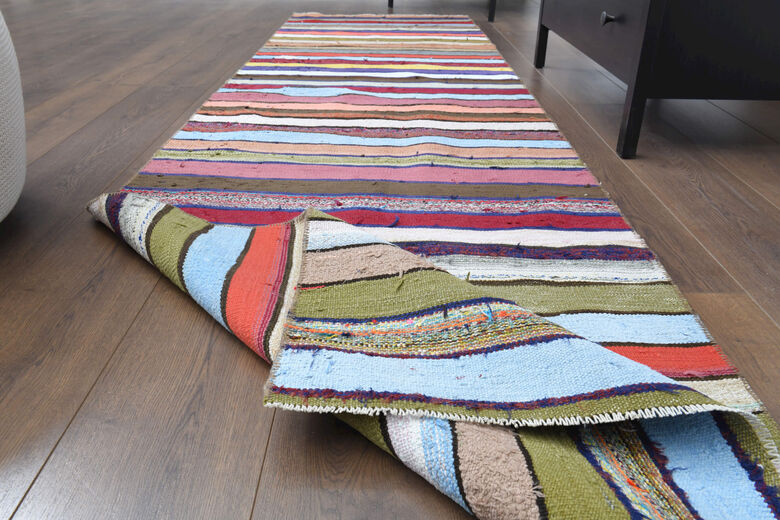 Colorful Flatweave Striped Runner