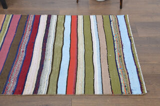 Colorful Flatweave Striped Runner - Thumbnail