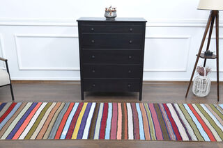 Colorful Flatweave Striped Runner - Thumbnail