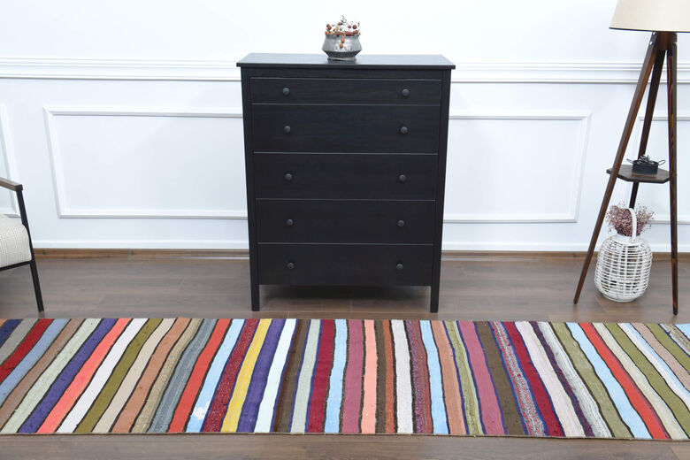 Colorful Flatweave Striped Runner