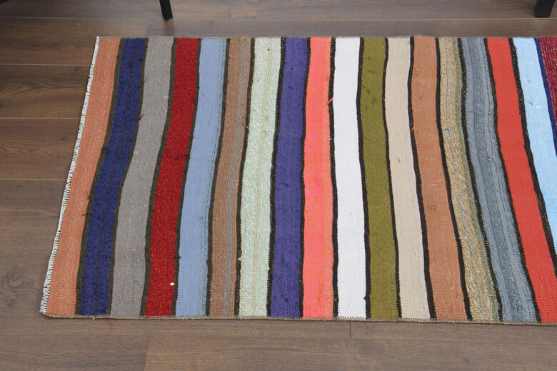 Colorful Flatweave Striped Runner