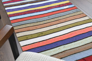 Colorful Flatweave Striped Runner - Thumbnail