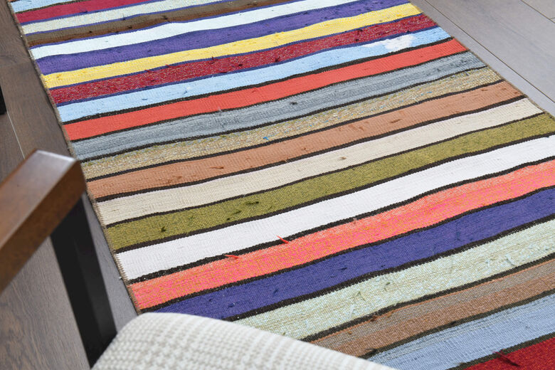 Colorful Flatweave Striped Runner