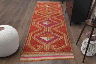 Hand-Knotted Vintage Runner Rug - Thumbnail