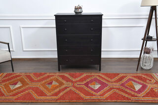 Hand-Knotted Vintage Runner Rug - Thumbnail