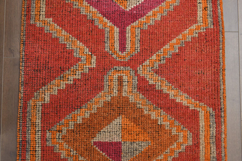 Hand-Knotted Vintage Runner Rug