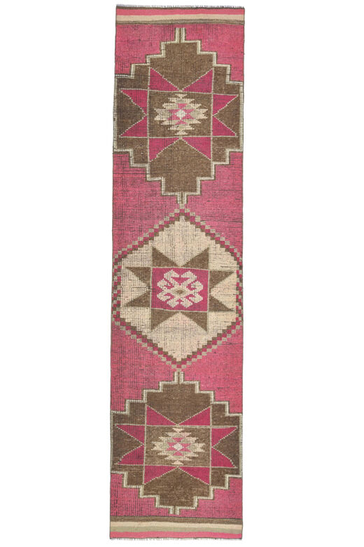 Handwoven Pink Runner Rug