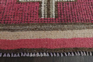 Handwoven Pink Runner Rug - Thumbnail