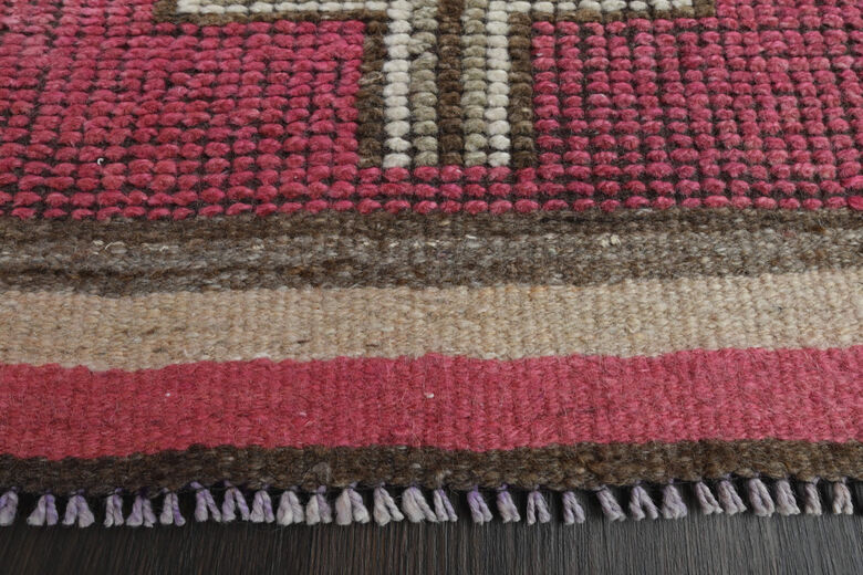 Handwoven Pink Runner Rug