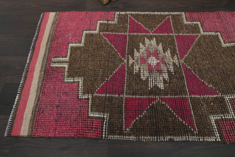 Handwoven Pink Runner Rug