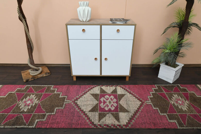 Handwoven Pink Runner Rug