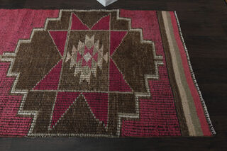 Handwoven Pink Runner Rug - Thumbnail