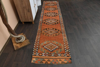 Turkish Vintage Runner Rug - Thumbnail