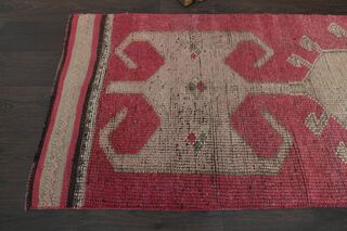 Narrow Pink Vintage Runner Rug - Thumbnail