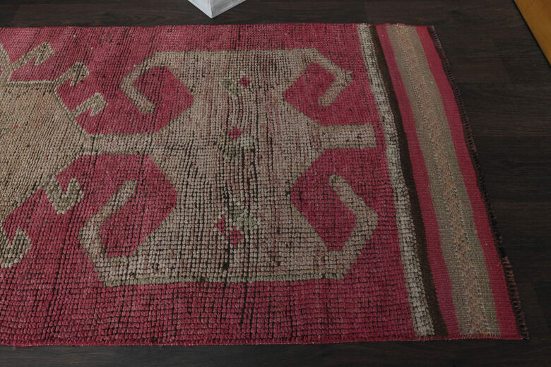 Narrow Pink Vintage Runner Rug