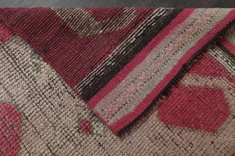 Narrow Pink Vintage Runner Rug